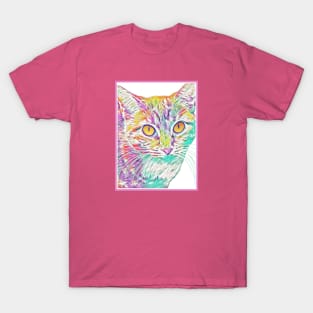 Colourful Kits (pastel kitty w/ pink border) T-Shirt